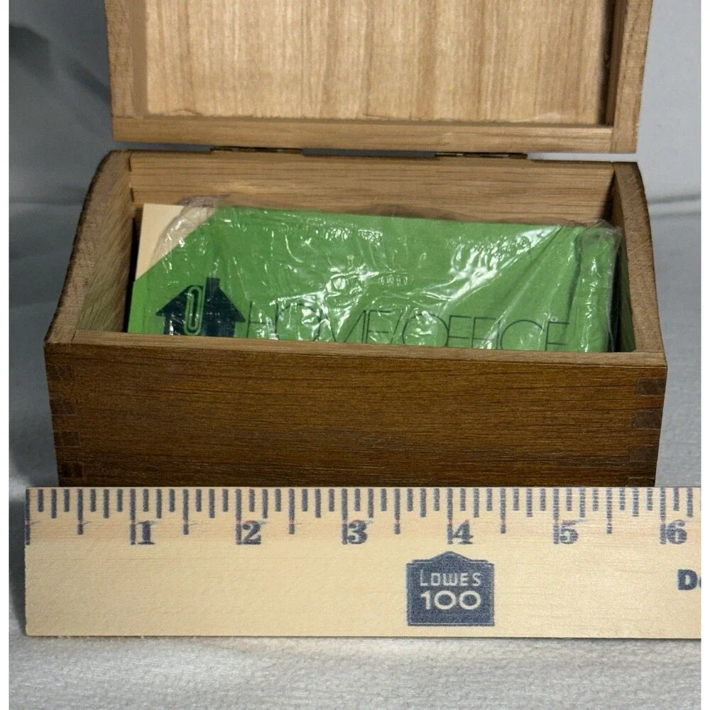 Federco Mid-Century Modern Wood Box Hinged Lid Brass Latch 1957 16x8